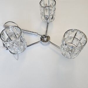 doraimi 3/5 Light fixture Glass Chandelier, Modern Chrome Chandelier